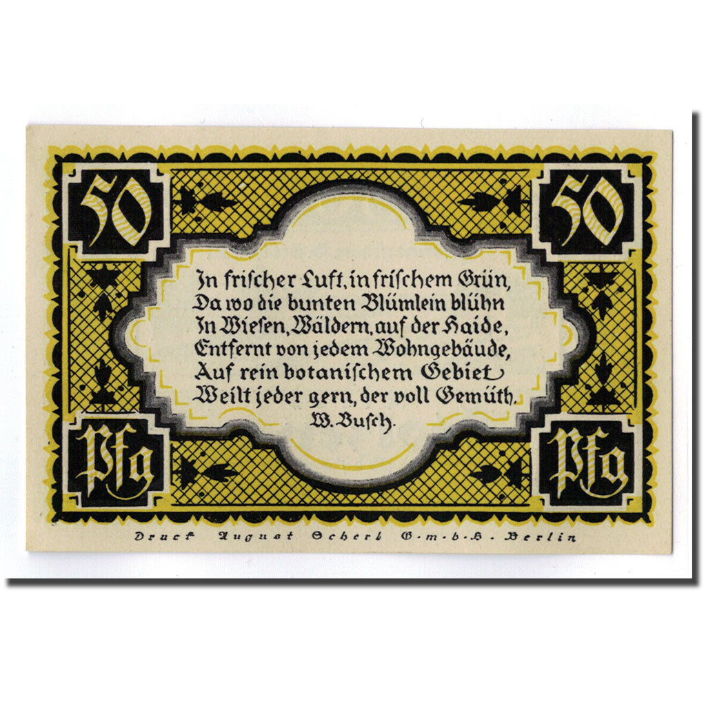 Banknote, Germany, Stolzenau, 50 Pfennig, paysage, 1921, 1921-05-01, UNC(63)