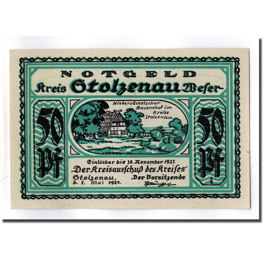 Banknot, Niemcy, Stolzenau, 50 Pfennig, personnage 2, 1921, 1921-05-01, UNC(63)