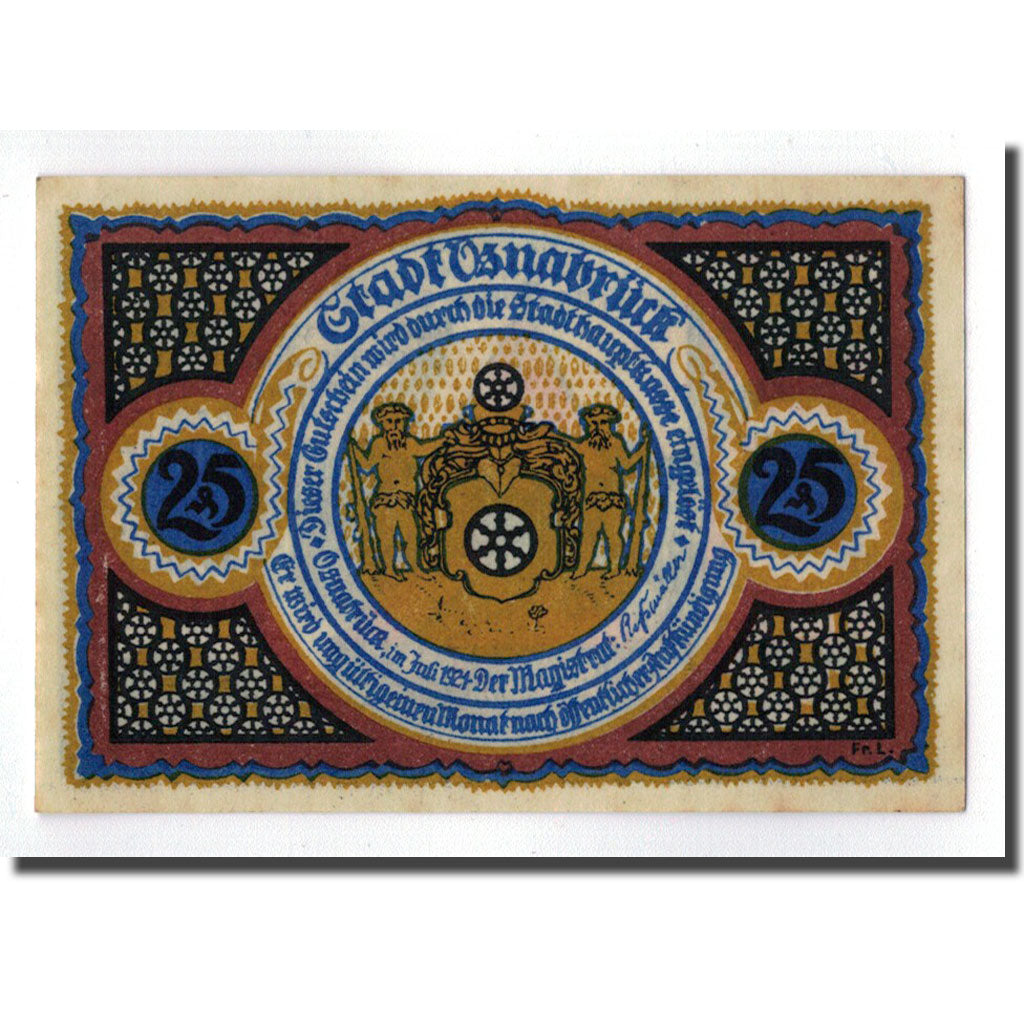 Banknote, Germany, Osnabruck, 25 Pfennig, Maison, 1921, UNC(63), Mehl:1032.1