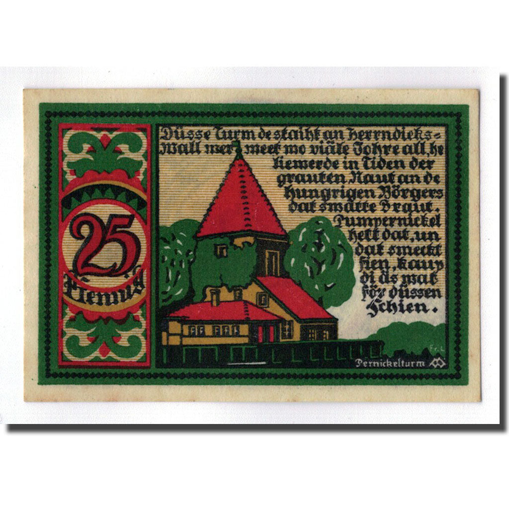 Banknote, Germany, Osnabruck, 25 Pfennig, Maison, 1921, UNC(63), Mehl:1032.1