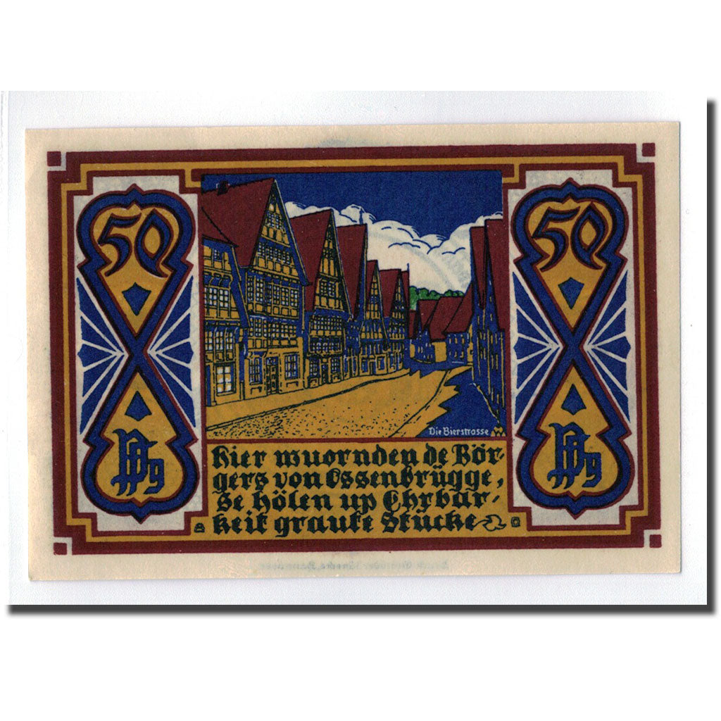 Banconote, Germania, Osnabruck, 50 Pfennig, paysage 2, 1921, SPL, Mehl:1032.1