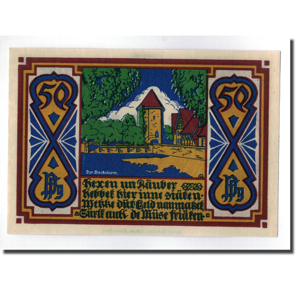 Billete, Alemania, Osnabruck, 50 Pfennig, paysage 5, 1921, SC, Mehl:1032.1