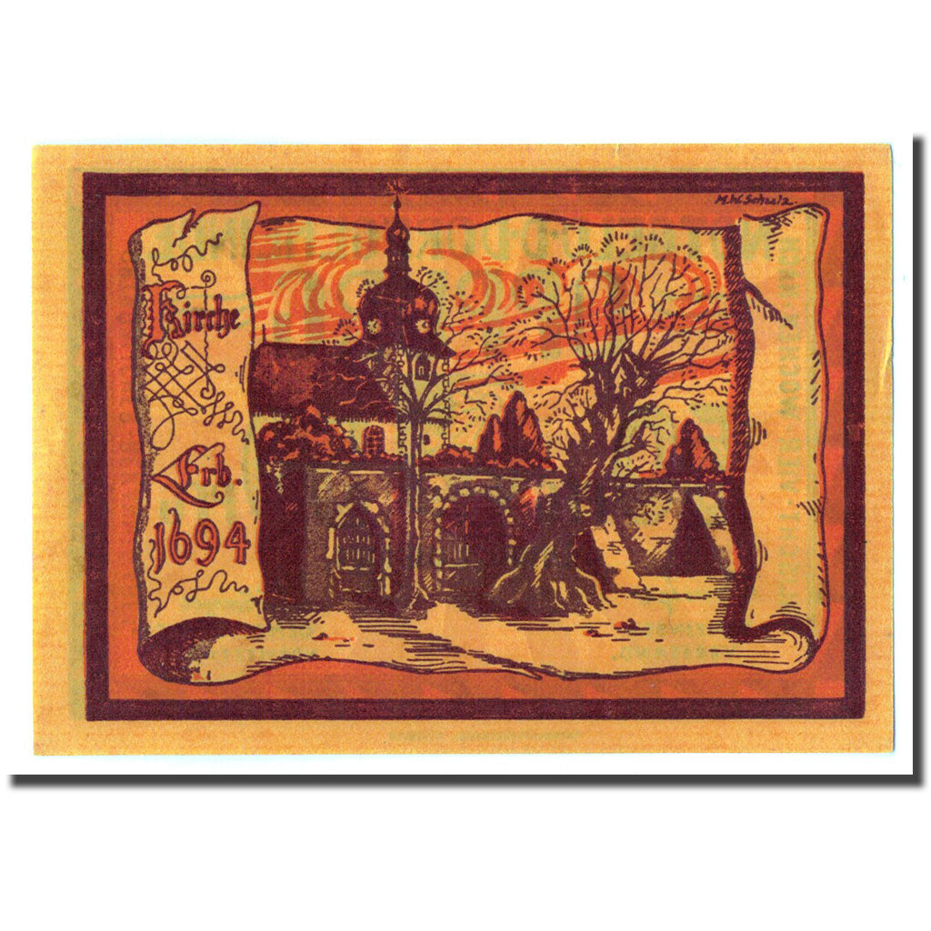 Banknote, Germany, Oppurg, 50 Pfennig, paysage 1, 1921, 1921-08-01, UNC(63)