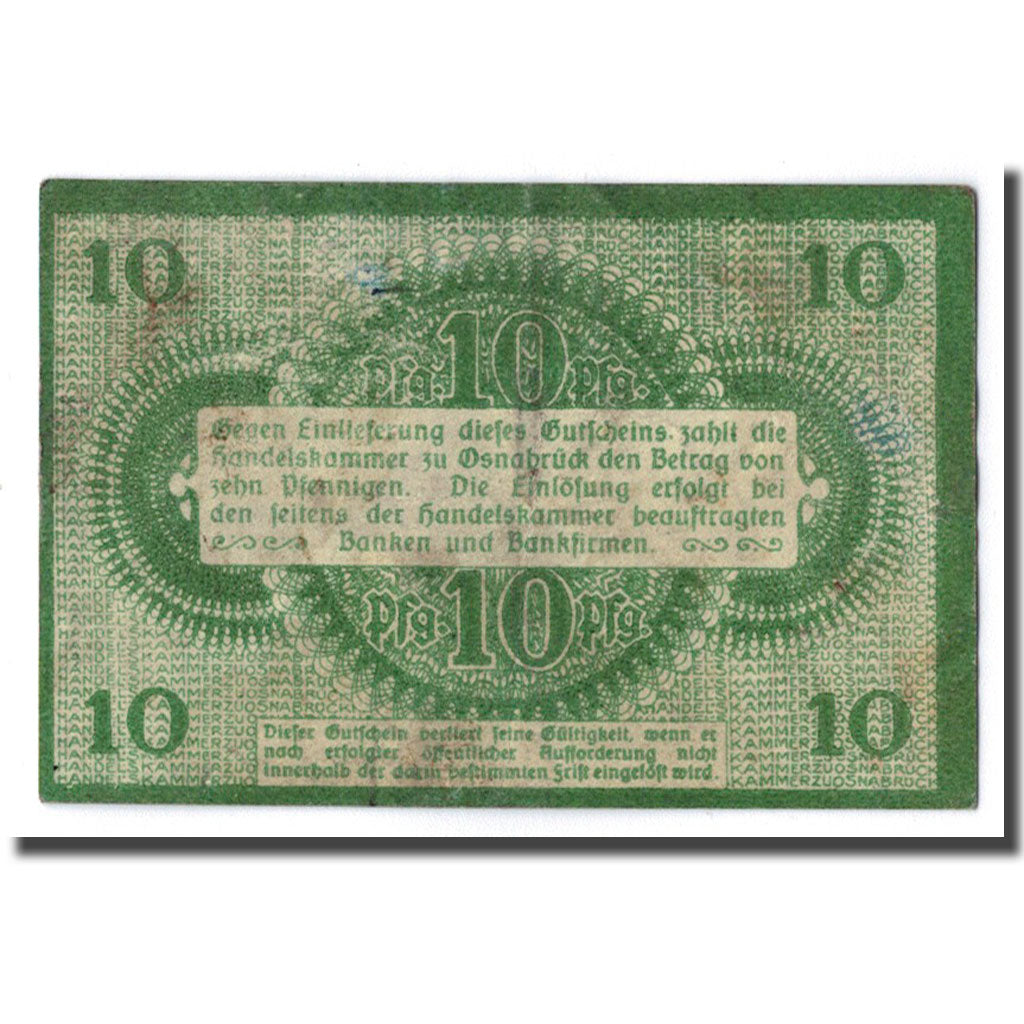 Biljet, Duitsland, Osnabruck, 10 Pfennig, graphique, 1917, 1917-05-01, SPL