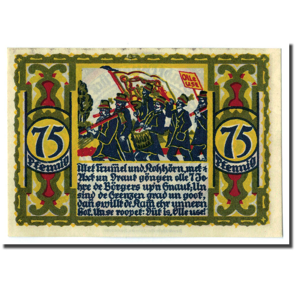 Banconote, Germania, Osnabruck, 75 Pfennig, personnage, 1921, SPL, Mehl:1032.1