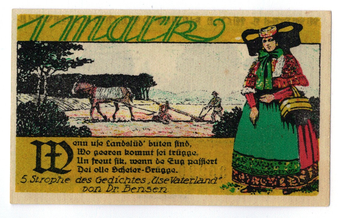 Banconote, Germania, Buckeburg, 1 Mark, agriculteur, 1921, 1921-10-01, SPL