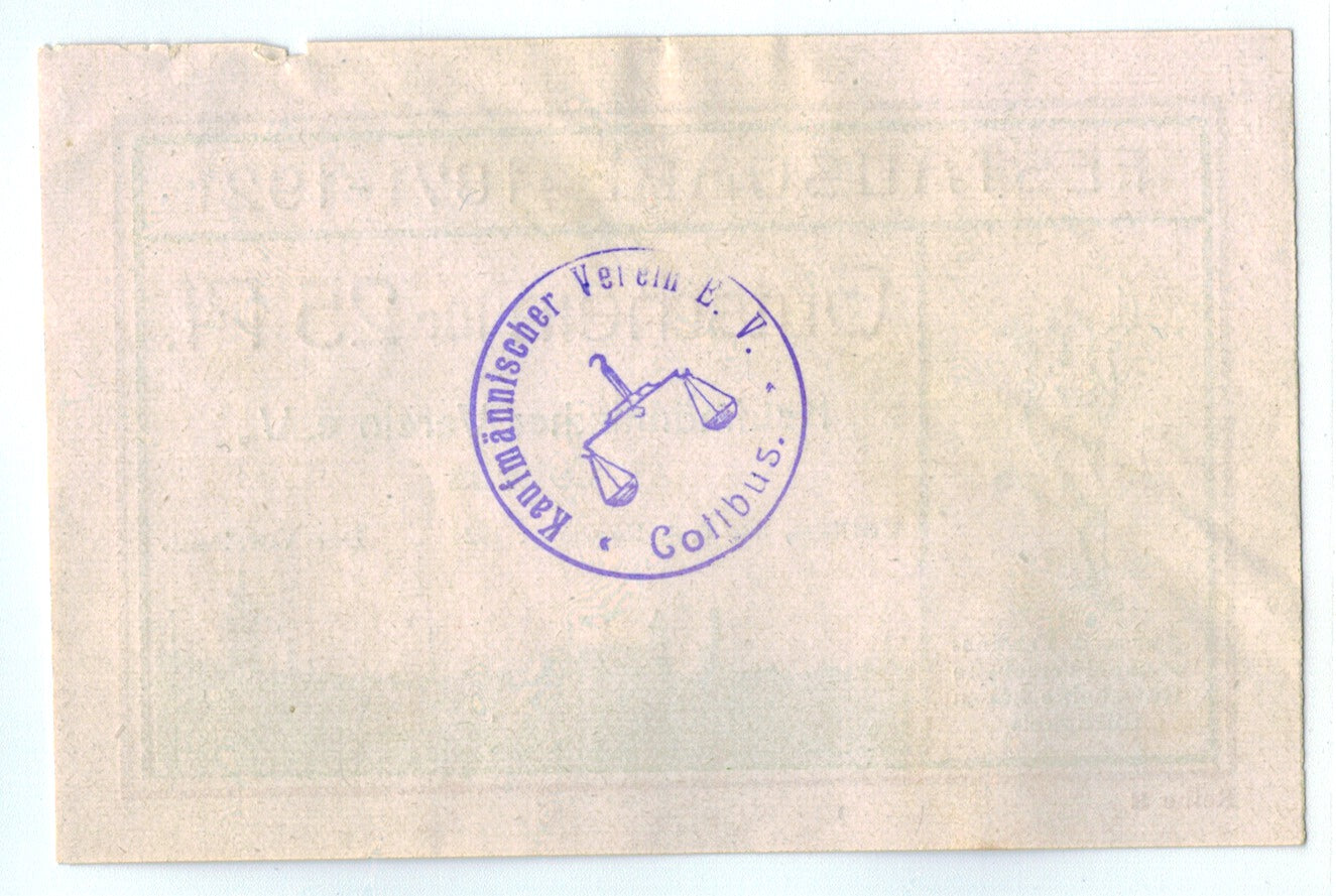 Banconote, Germania, Cottbus, 25 Pfennig, paysage, 1921, 1921-11-05, SPL