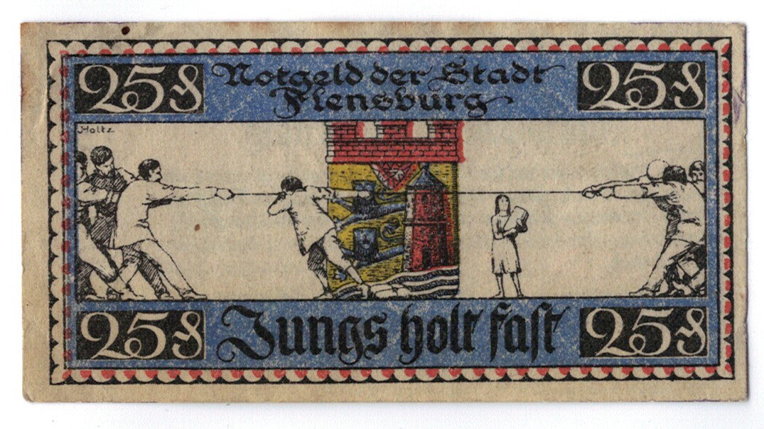 Banconote, Germania, Flensburg, 25 Pfennig, personnage, 1920, 1920-01-16, SPL