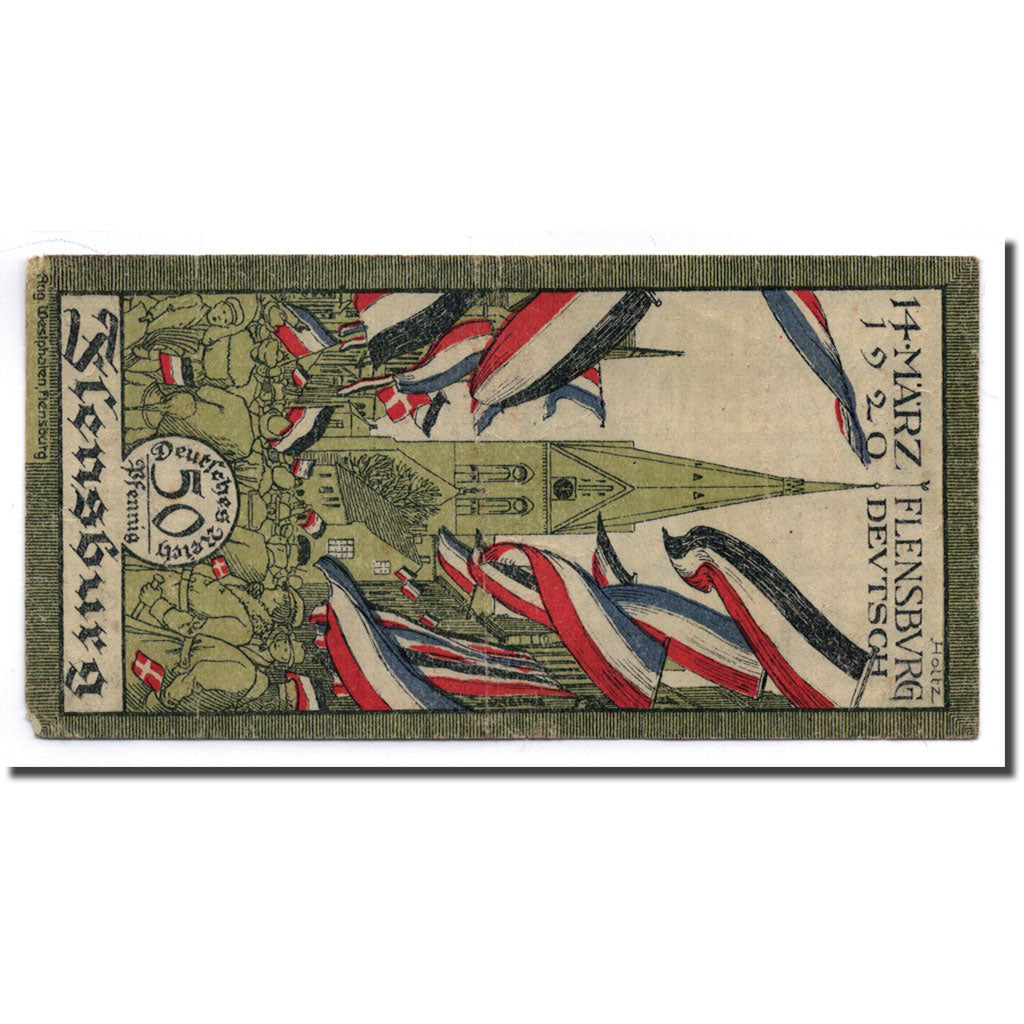 Banconote, Germania, Flensburg, 5 Pfennig, Eglise, 1920, 1920-01-16, SPL