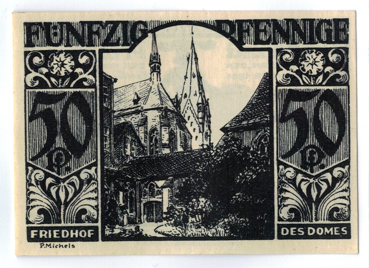 Banconote, Germania, Paderborn, 50 Pfennig, Eglise, 1921, 1921-11-10, SPL