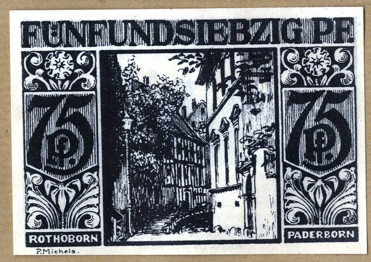 Banconote, Germania, Paderborn, 75 Pfennig, ruelle, 1921, 1921-11-10, SPL