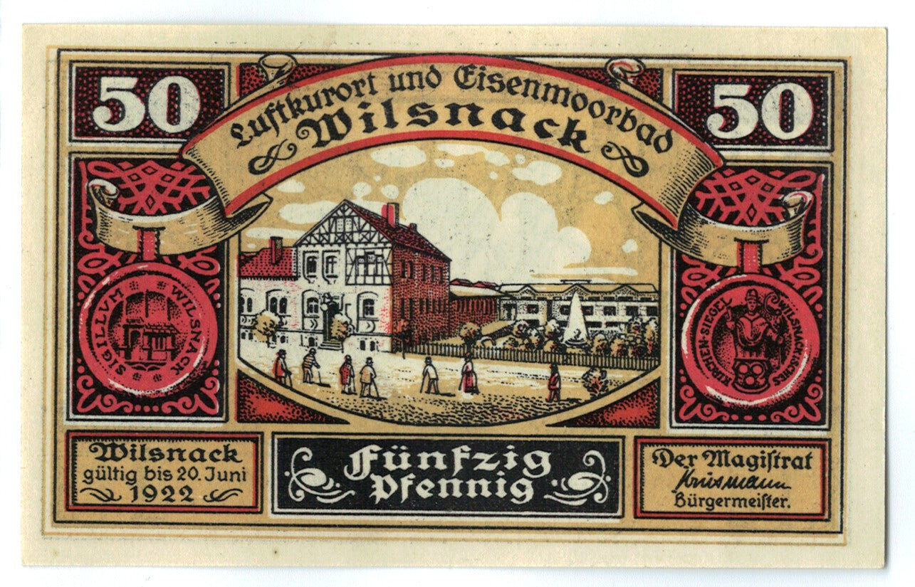 Banconote, Germania, Wilsnack, 50 Pfennig, cavalier, 1922, 1920-06-20, SPL