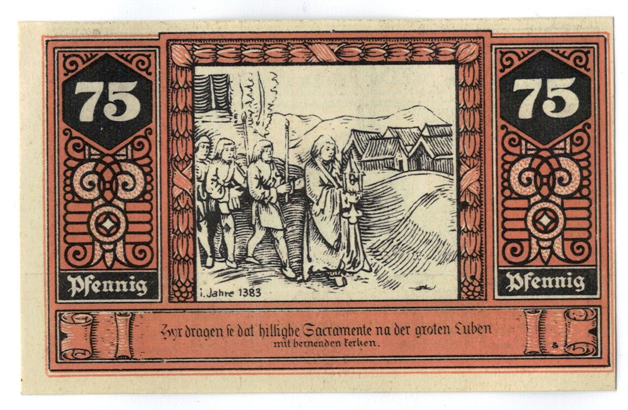 Banknote, Germany, Wilsnack, 75 Pfennig, personnage, 1922, 1920-06-20, UNC(63)
