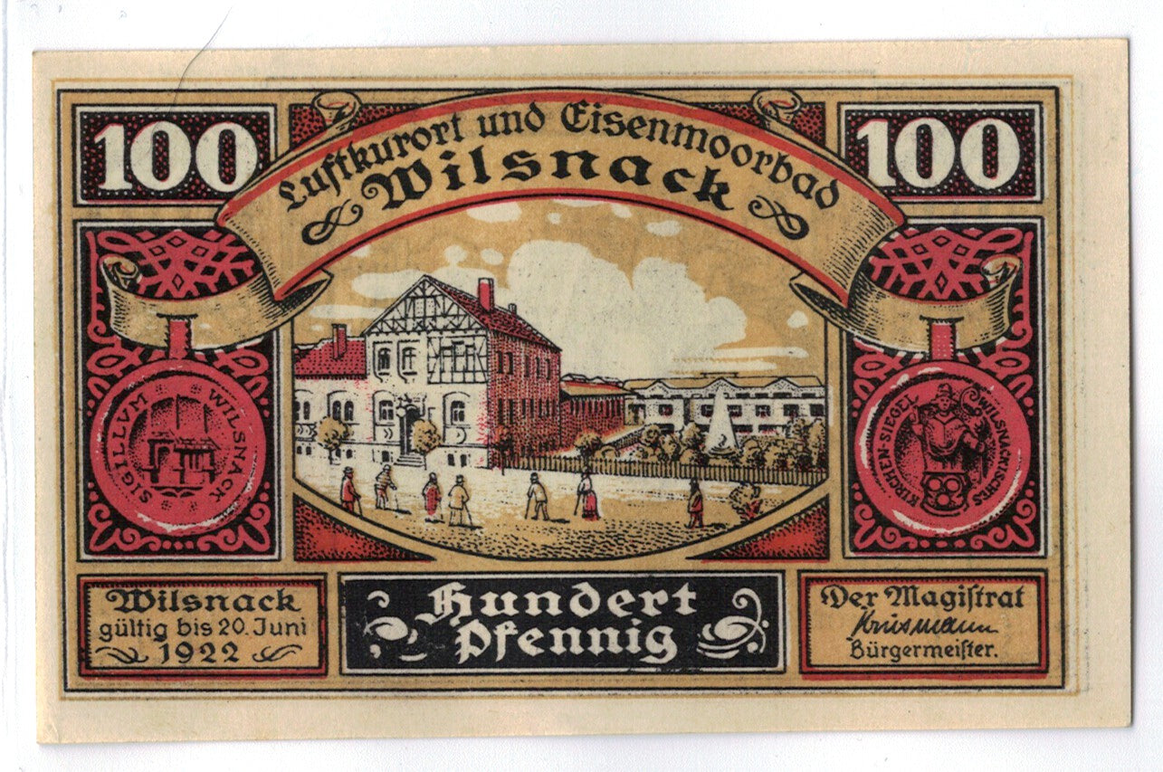 Banknote, Germany, Wilsnack, 100 Pfennig, cavalier, 1922, 1920-06-20, UNC(63)