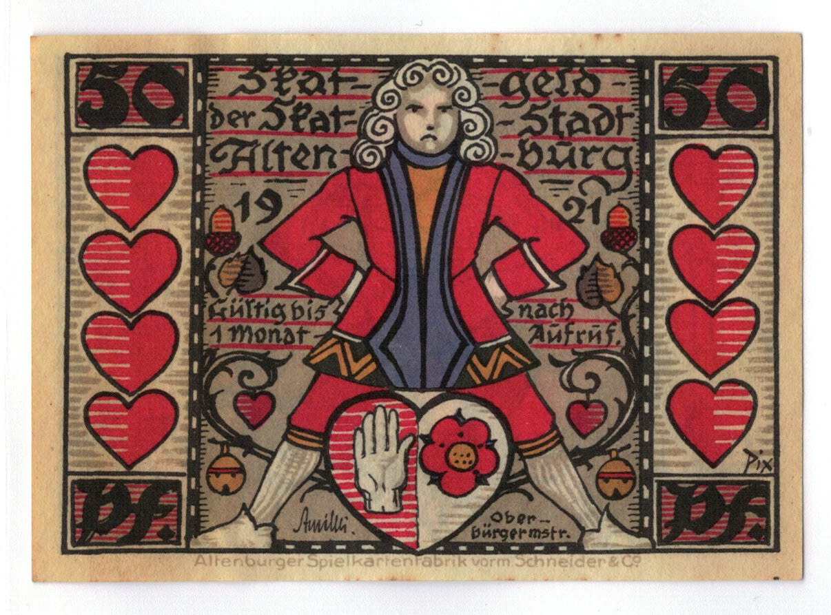 Banknot, Niemcy, Altenburg Stadt, 50 Pfennig, personnage 1, 1921, Undated