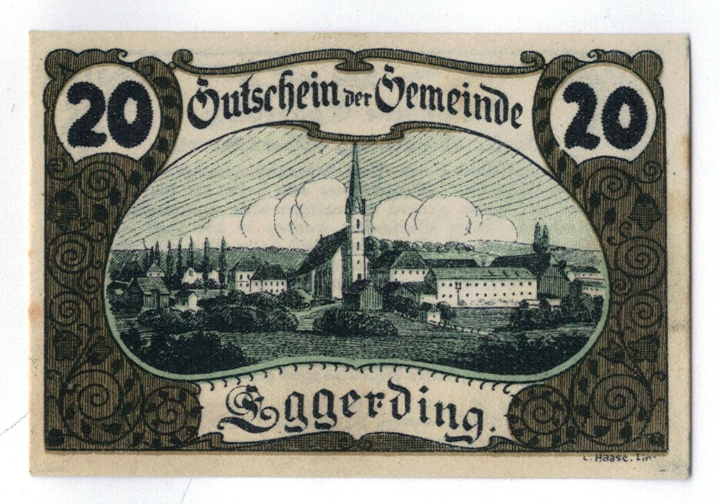 Geldschein, Österreich, Eggerding, 20 Heller, paysage, 1920, 1920-05-11, UNZ-