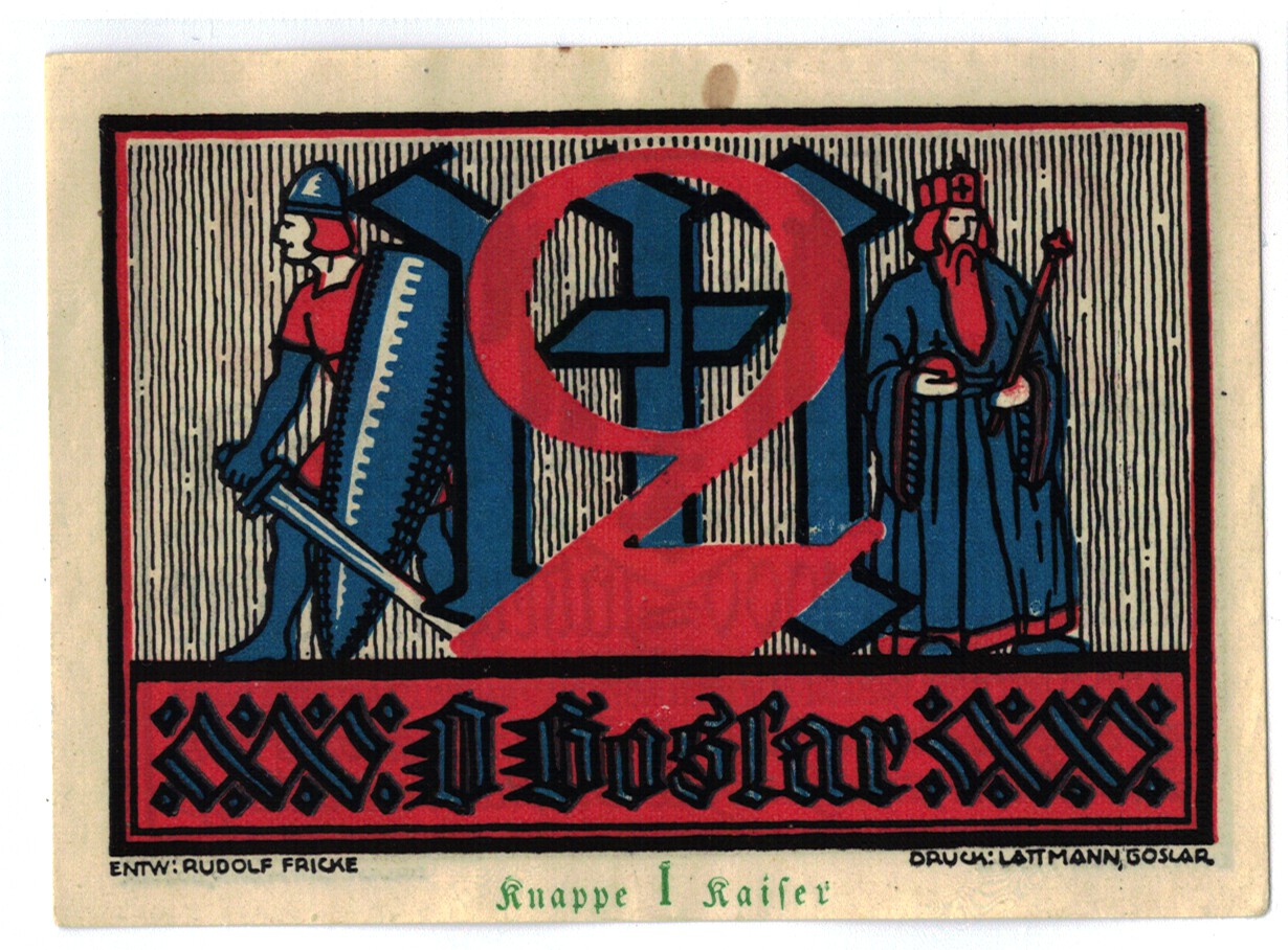 Banknote, Germany, Goslar Stadt, 2 Mark, personnage 1, 1922, 1922-07-02