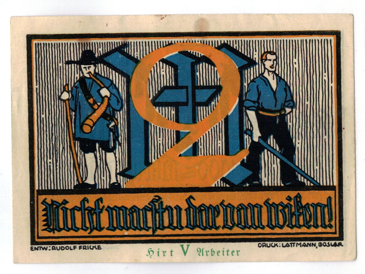 Banconote, Germania, Goslar Stadt, 2 Mark, personnage 3, 1922, 1922-07-02, SPL