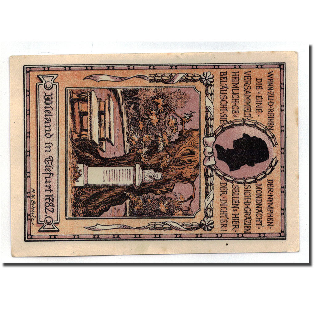 Biljet, Duitsland, Tiefurt, 75 Pfennig, Monument, 1921, 1921-08-01, SPL