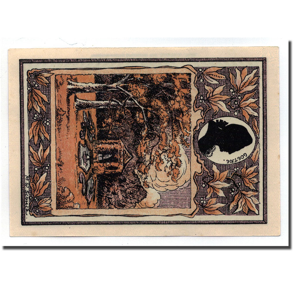 Geldschein, Deutschland, Tiefurt, 50 Pfennig, paysage, 1921, 1921-08-01, UNZ-