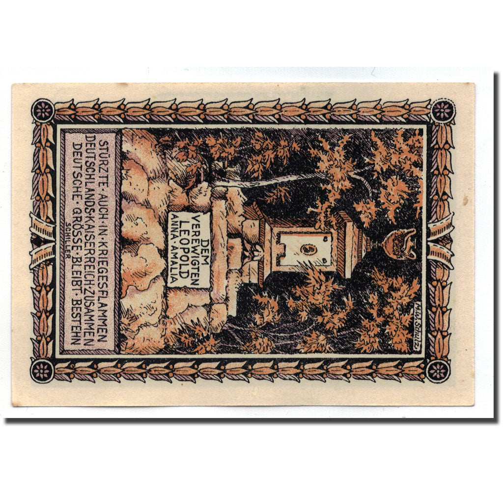 Biljet, Duitsland, Tiefurt, 50 Pfennig, Monument, 1921, 1921-08-01, SPL