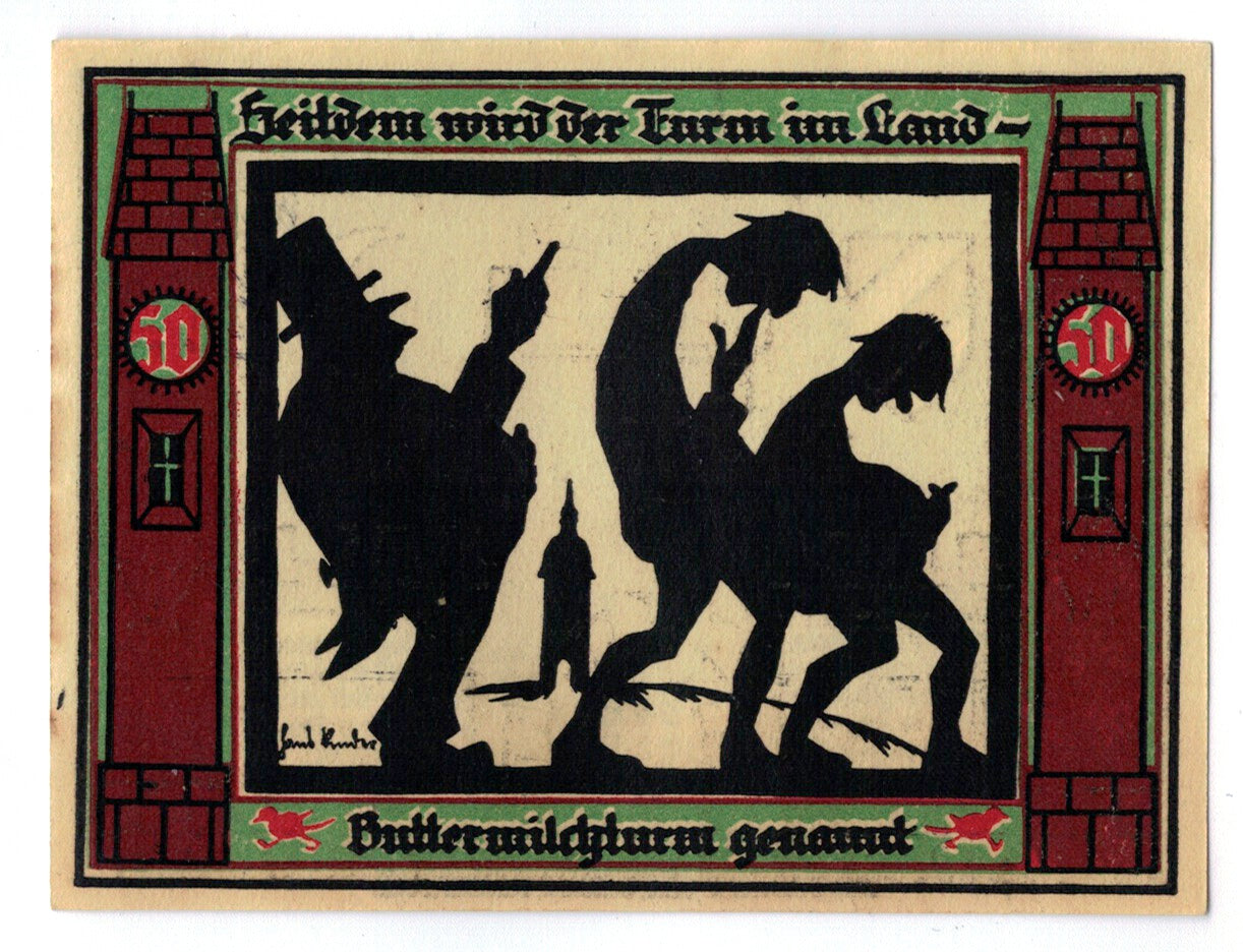 Banknot, Niemcy, Glauchau Stadt, 50 Pfennig, personnage 4, 1921, 1921-05-01