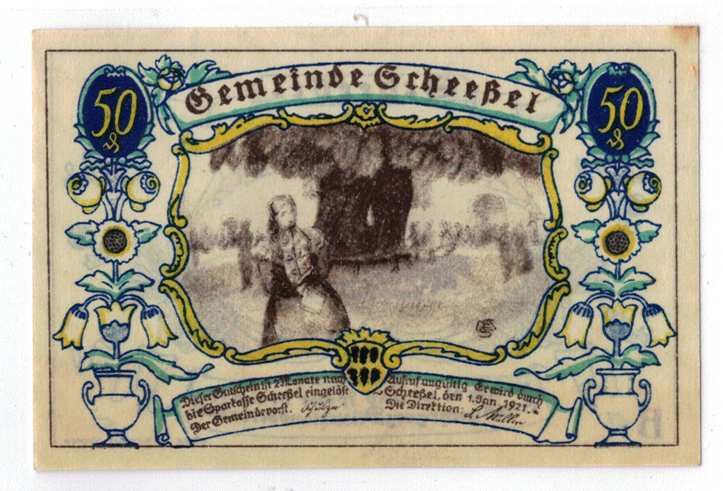 Billete, Alemania, Scheebel, 50 Pfennig, agriculteur, 1921, 1921-01-01, SC
