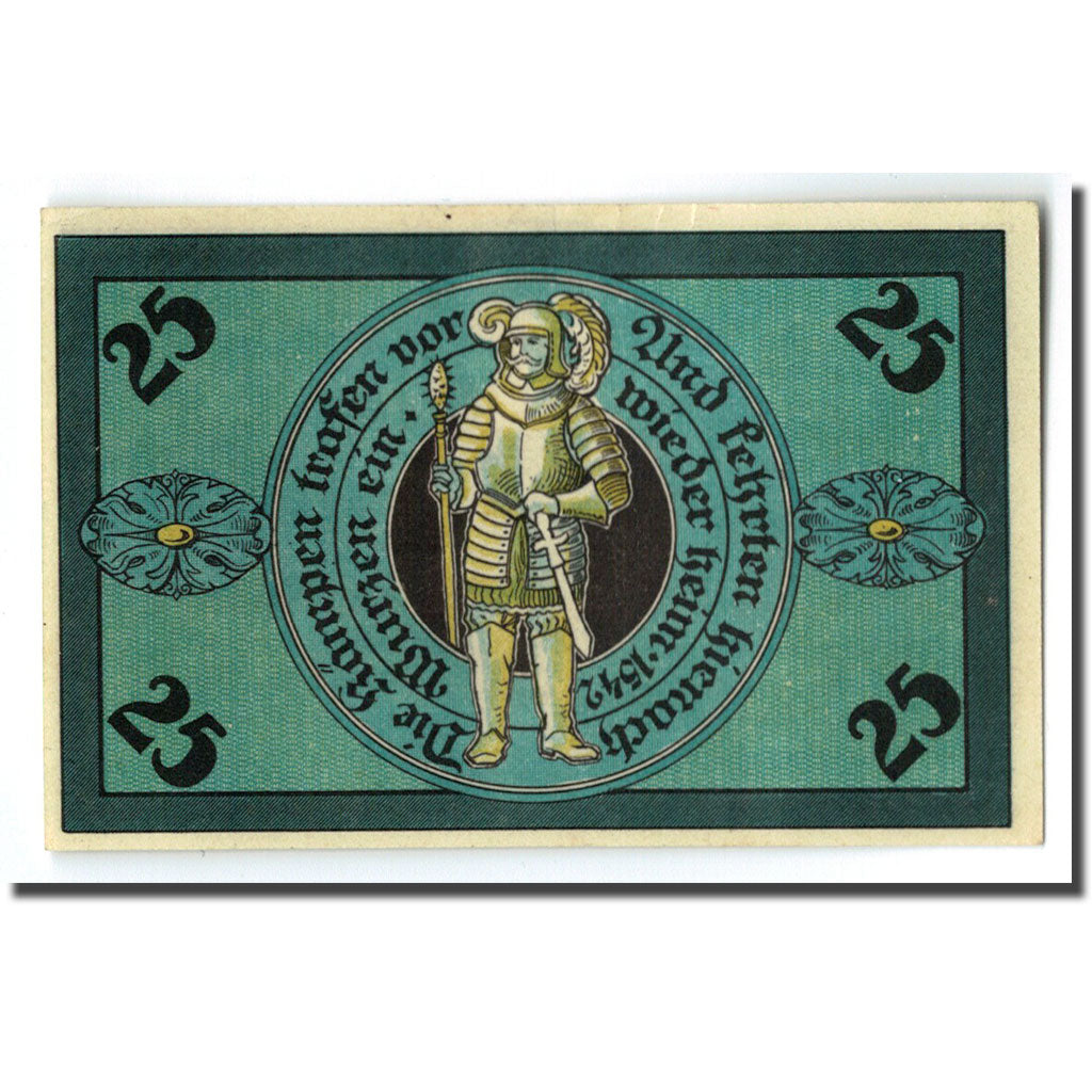 Banconote, Germania, Torgau, 25 Pfennig, personnage, 1921, 1921-02-10, SPL