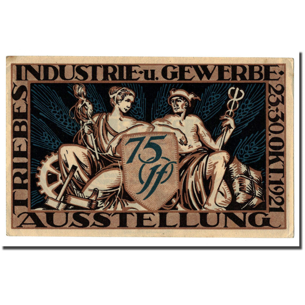 Banknote, Germany, Triebes, 75 Pfennig, personnage, 1921, 1921-10-01, UNC(63)