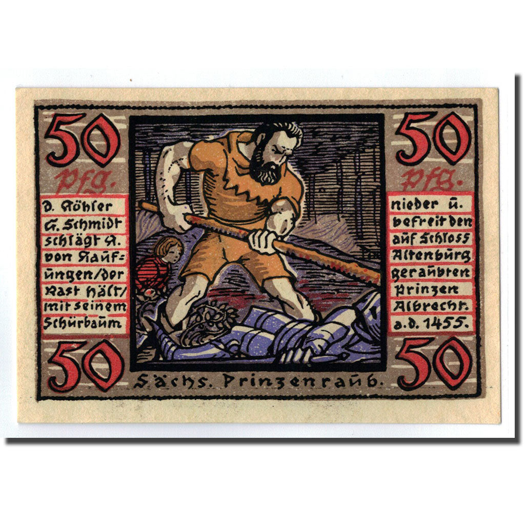 Banknote, Germany, Altenburg Stadt, 50 Pfennig, personnage, 1921, UNC(63)