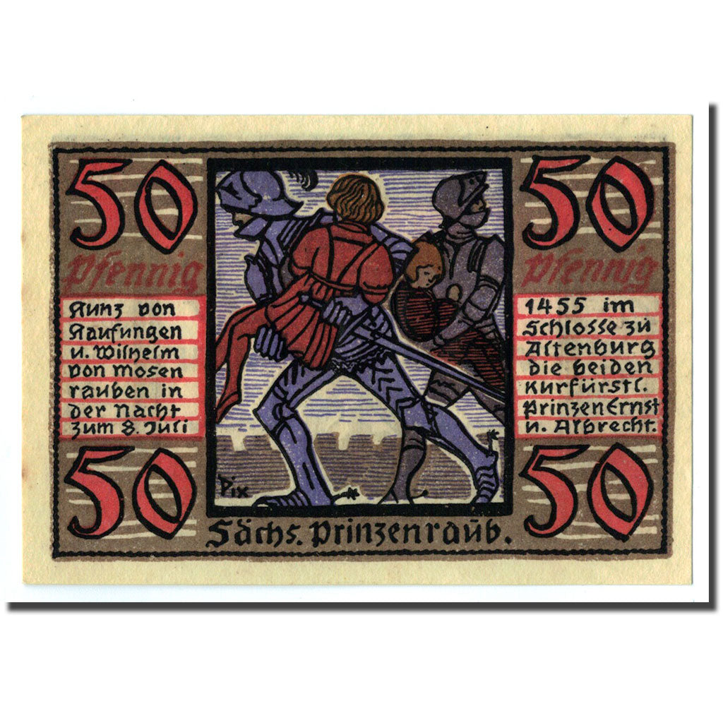 Banconote, Germania, Altenburg Stadt, 50 Pfennig, soldat, 1921, SPL, Mehl:21.1