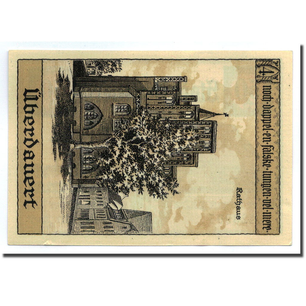 Biljet, Duitsland, Perleberg, 50 Pfennig, cathédrale, 1921, SPL, Mehl:1056.1