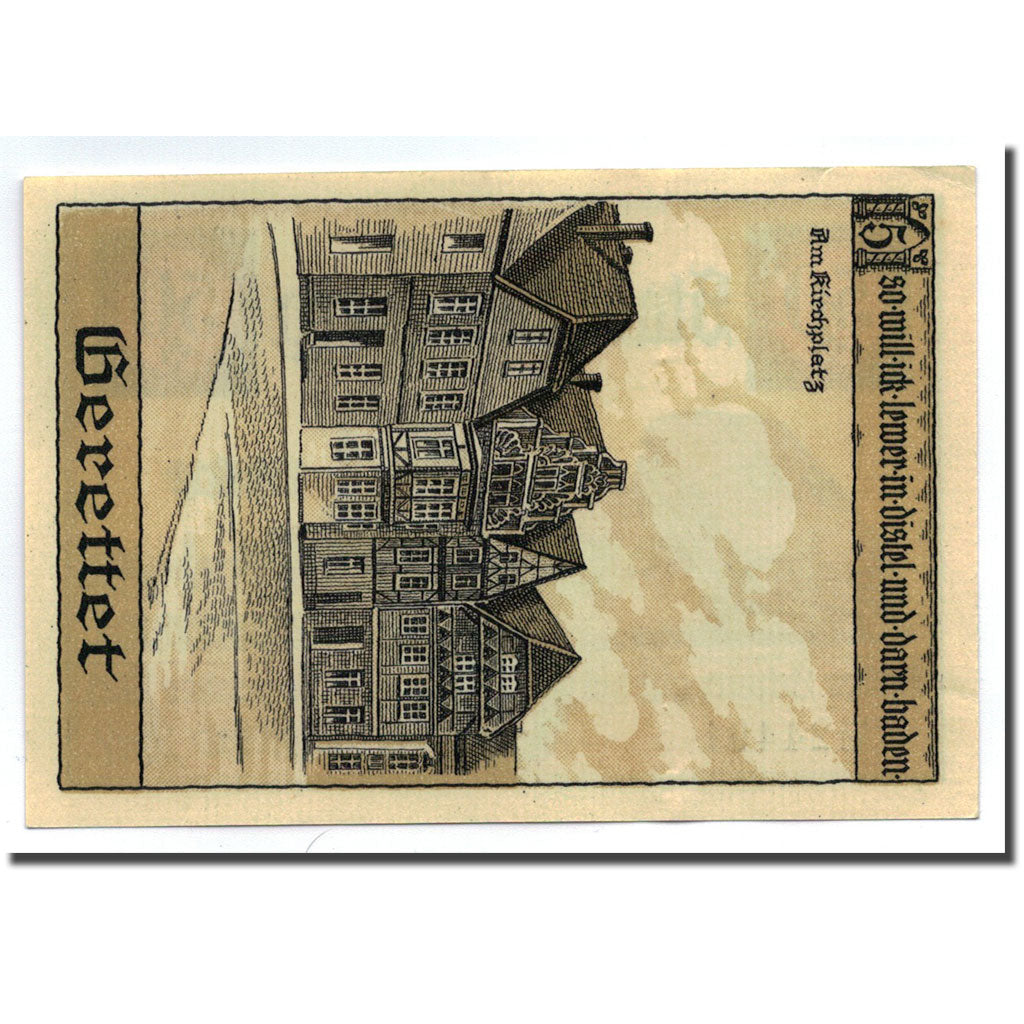 Banconote, Germania, Perleberg, 50 Pfennig, place, 1921, SPL, Mehl:1056.1