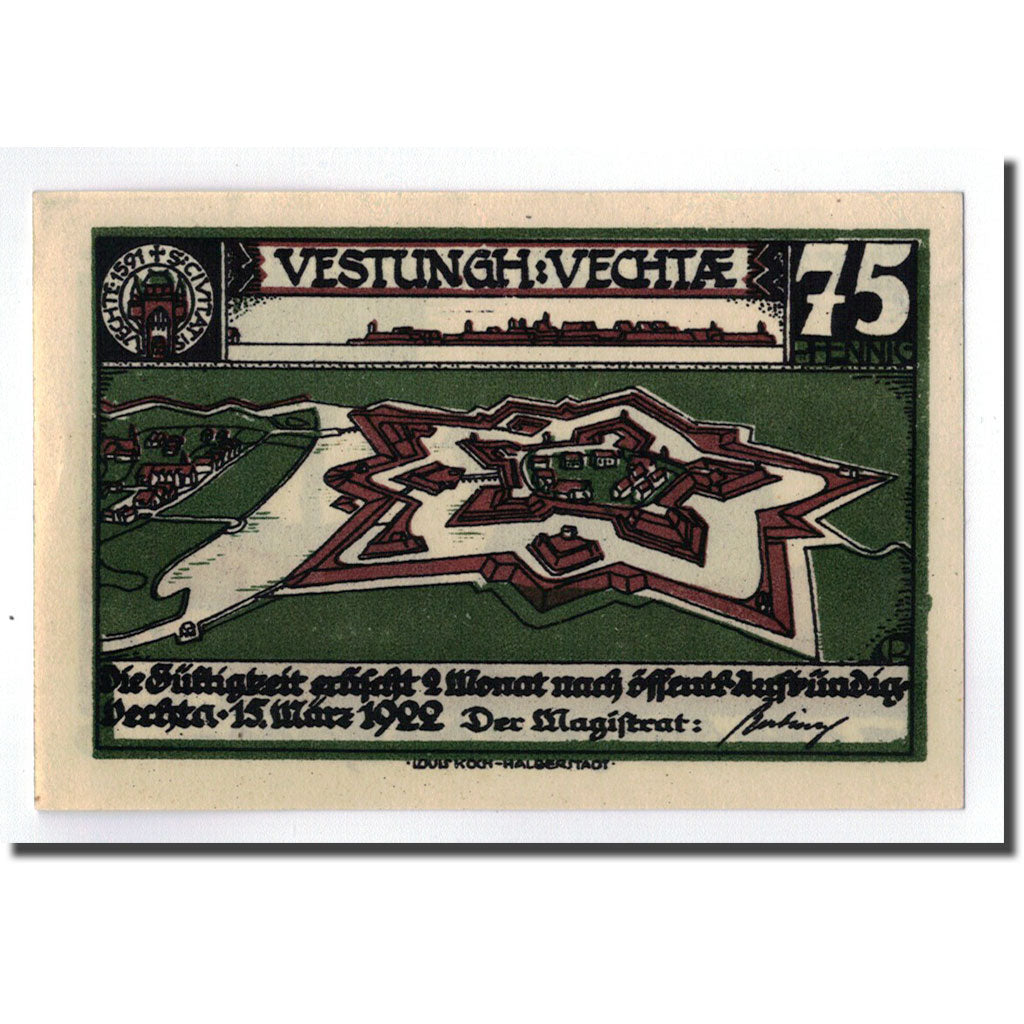 Banknote, Germany, Vechta, 75 Pfennig, animal, 1922, 1922-03-15, UNC(63)