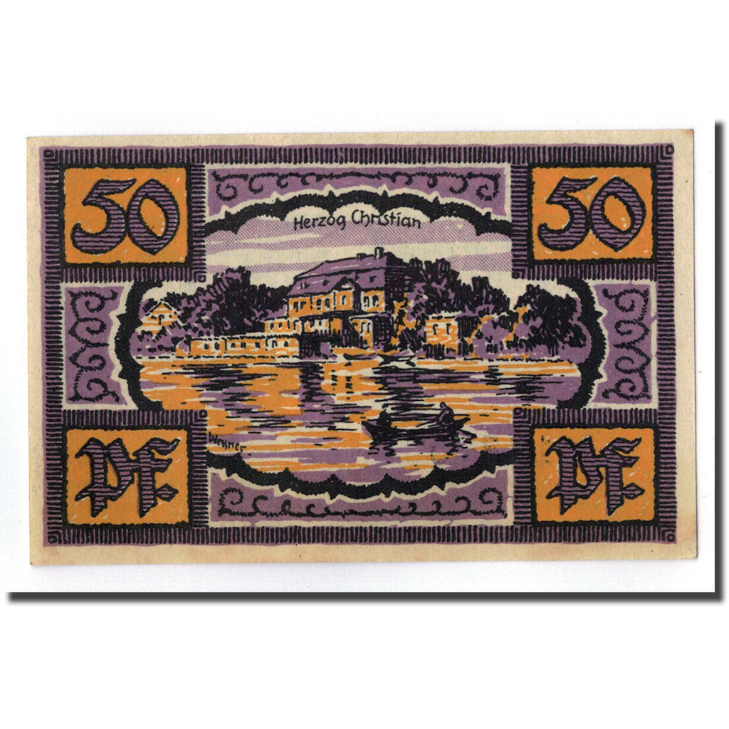 Banconote, Germania, Merseburg Stadt, 50 Pfennig, paysage, 1921, 1921-05-01