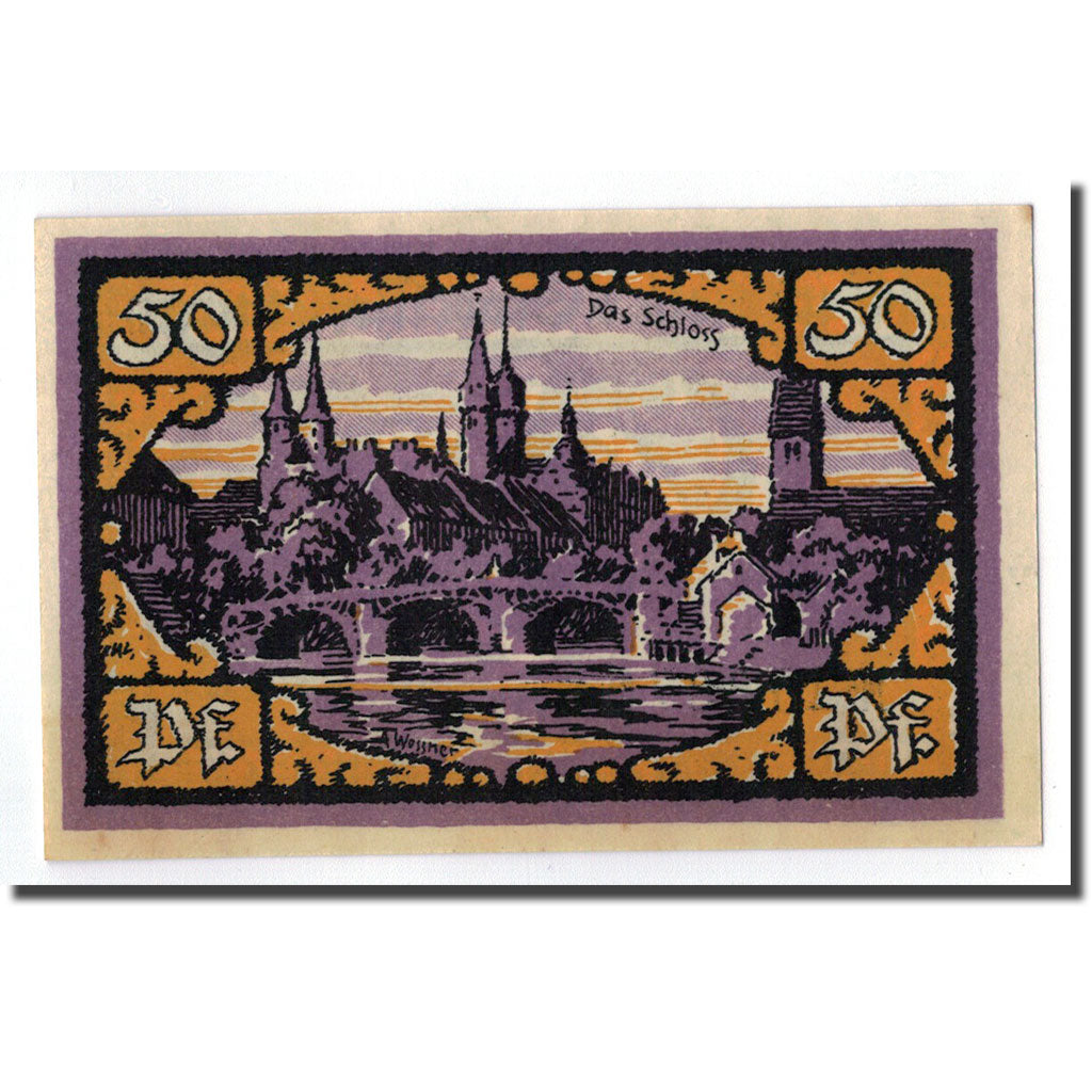 Billete, Alemania, Merseburg Stadt, 50 Pfennig, paysage 2, 1921, 1921-05-01, SC