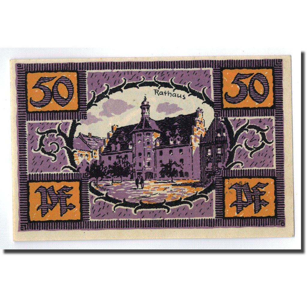 Banknote, Germany, Merseburg Stadt, 50 Pfennig, paysage 4, 1921, 1921-05-01