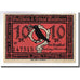 Billete, Alemania, Merseburg Stadt, 10 Pfennig, personnage, 1921, SC, Mehl:884.1
