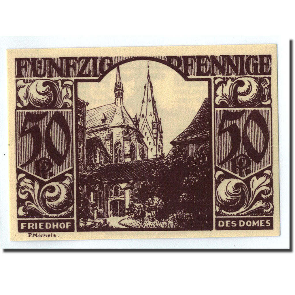 Billet, Allemagne, Paderborn, 50 Pfennig, Eglise, 1921, 1921-11-10, SPL