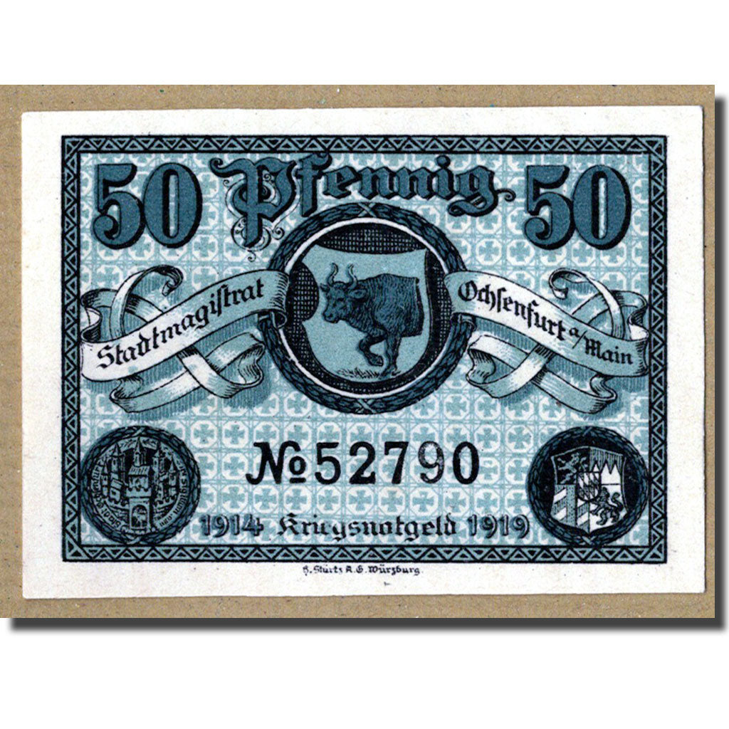 Banknote, Germany, Ochsenfurt a/main, 50 Pfennig, Ecusson, 1919, UNC(63)