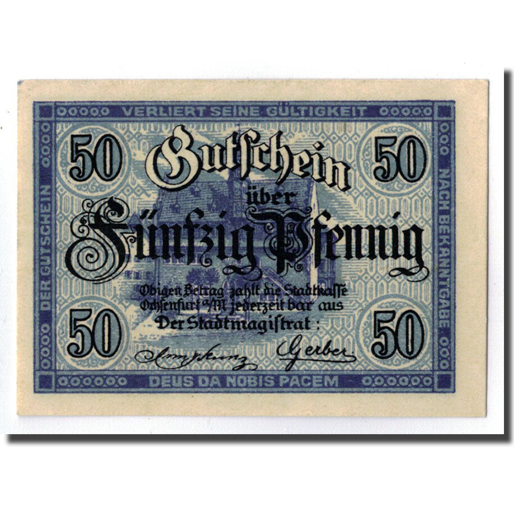 Banknote, Germany, Ochsenfurt a/main, 50 Pfennig, ecusson 2, 1919, UNC(63)