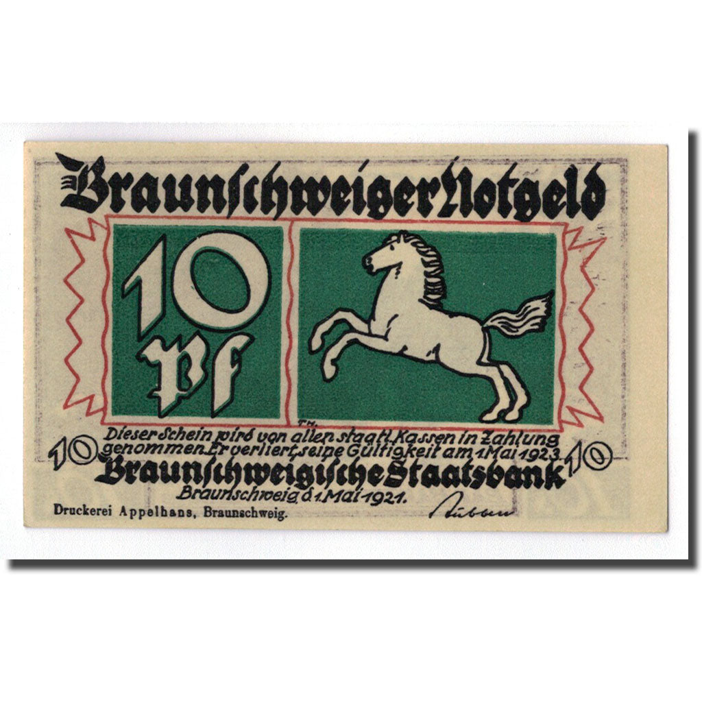 Banconote, Germania, Braunschweig, 10 Pfennig, paysage, 1922, 1922-05-01, SPL