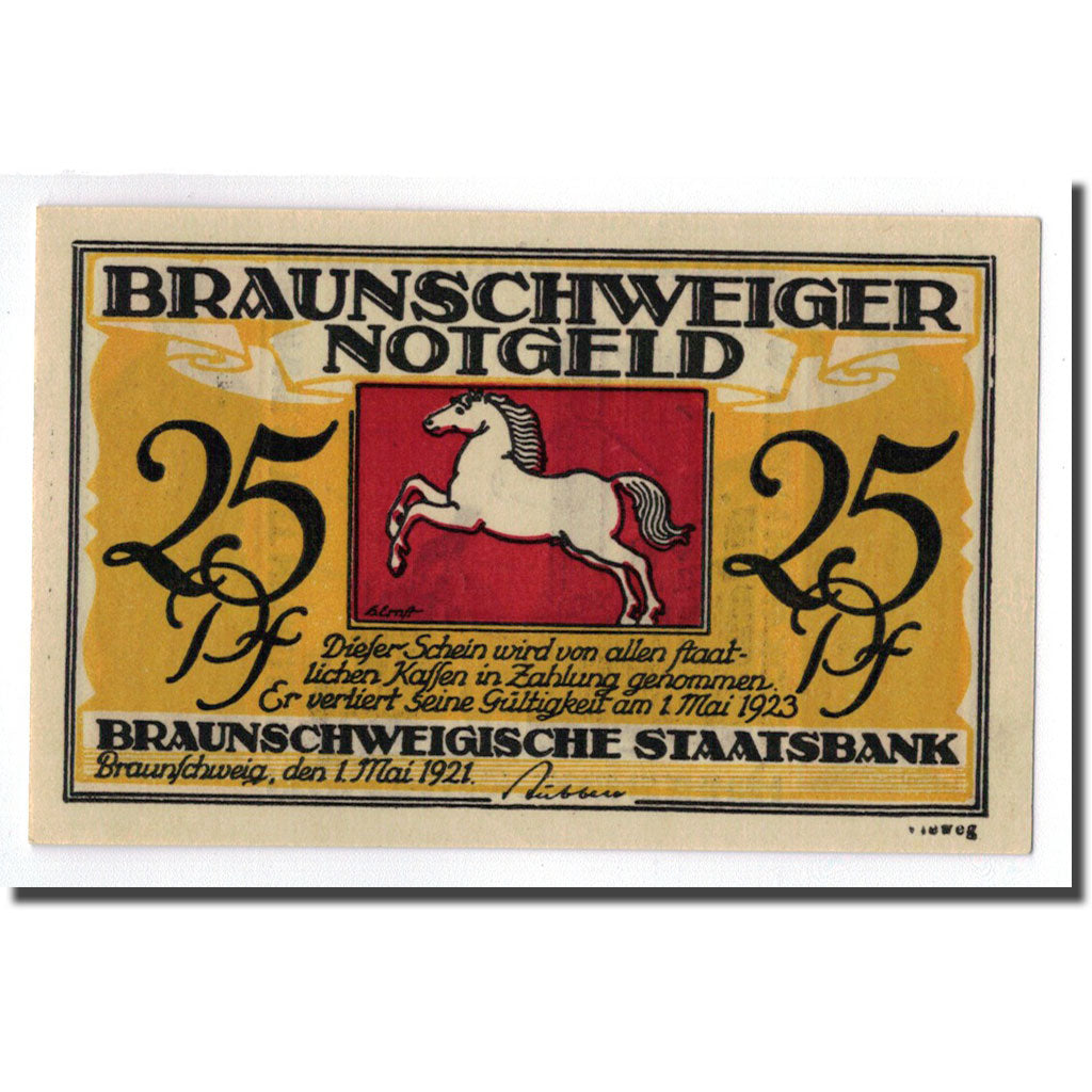 Geldschein, Deutschland, Braunschweig, 25 Pfennig, Eglise, 1922, 1922-05-01
