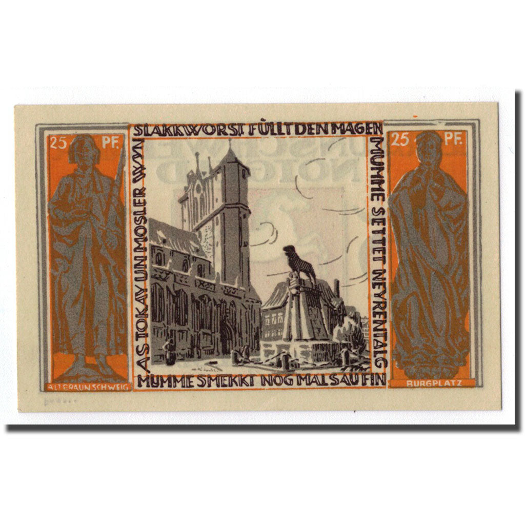Geldschein, Deutschland, Braunschweig, 25 Pfennig, Eglise, 1922, 1922-05-01