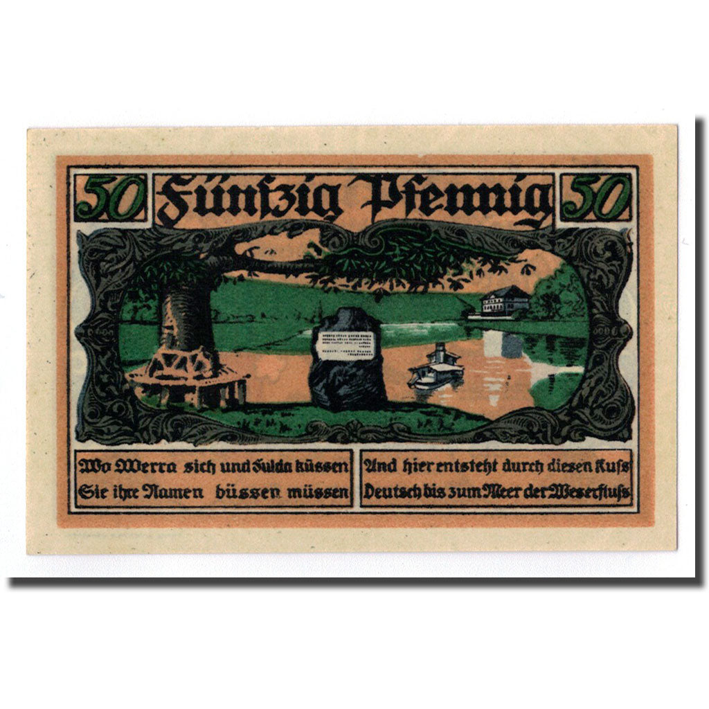 Billete, Alemania, Hann. Münden, 50 Pfennig, paysage, 1921, 1921-07-01, SC