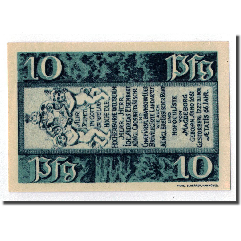 Banconote, Germania, Hann. Münden, 10 Pfennig, personnage, 1921, 1921-07-01