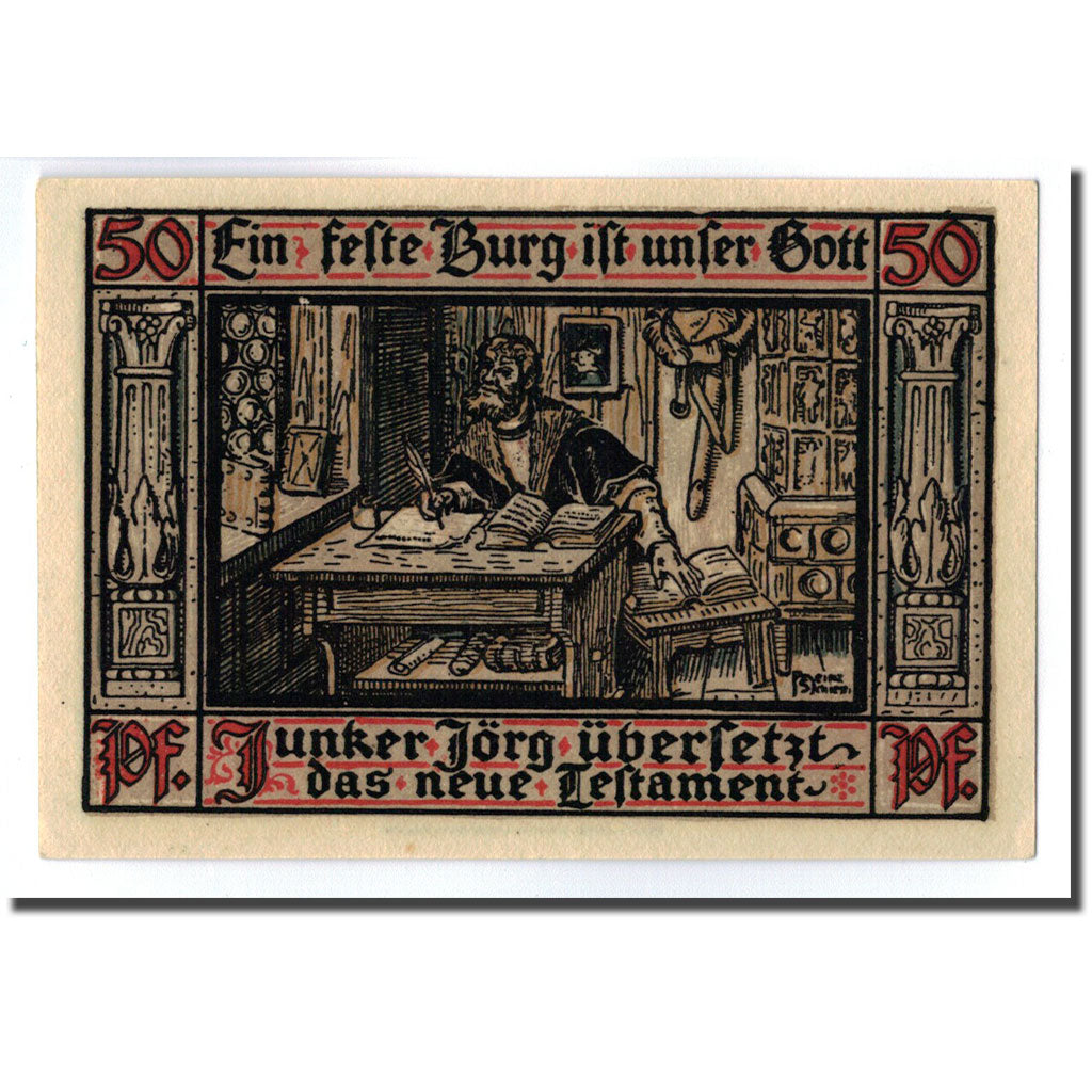 Banknot, Niemcy, Eisenach Stadt, 50 Pfennig, personnage 1, 1921, Undated