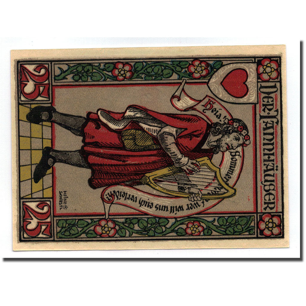 Banconote, Germania, Eisenach Stadt, 25 Pfennig, personnage, 1922, 1922-04-01