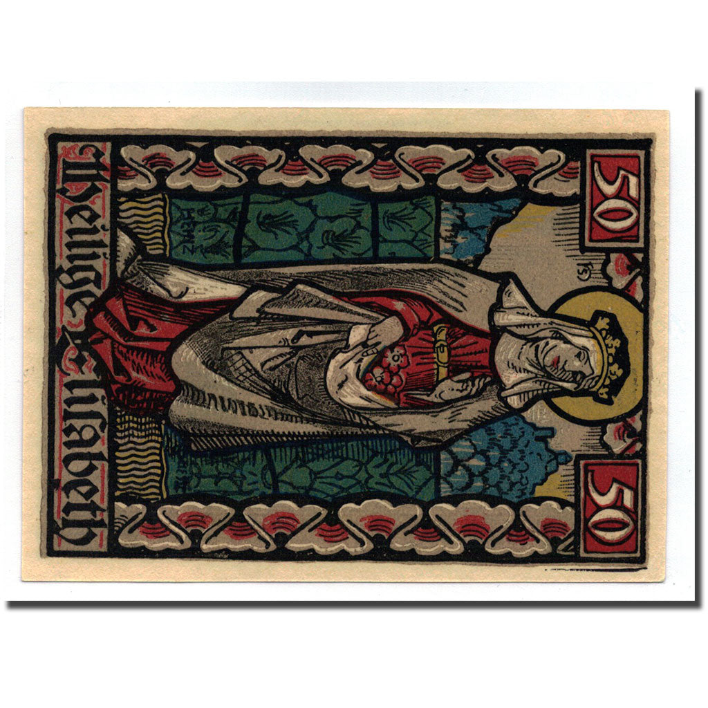 Banknot, Niemcy, Eisenach Stadt, 50 Pfennig, personnage, 1922, 1922-04-01