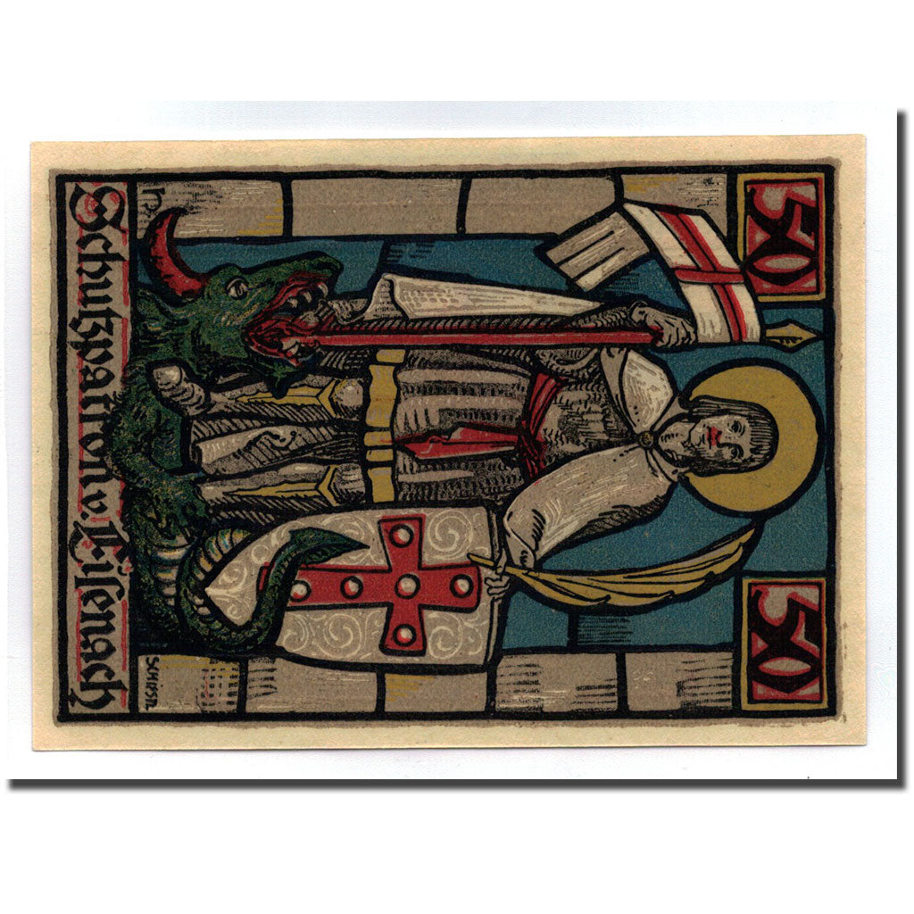 Geldschein, Deutschland, Eisenach Stadt, 50 Pfennig, personnage 1, 1922